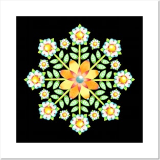 Daisy Mandala Posters and Art